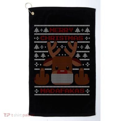 Merry Madafakas Funny Ugly Christmas Golf Towel