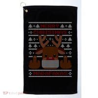 Merry Madafakas Funny Ugly Christmas Golf Towel thumb 0