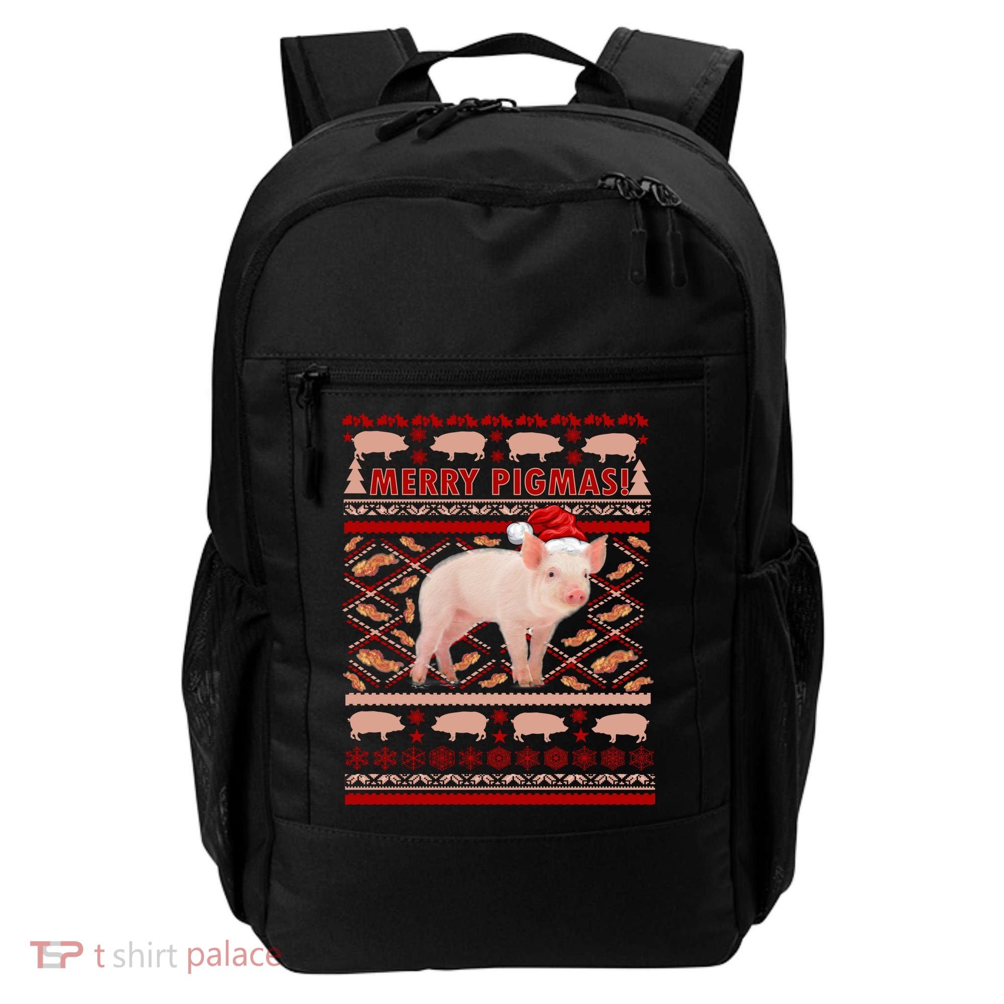 Merry Pigmas Christmas Pig Ugly Sweater Backpack
