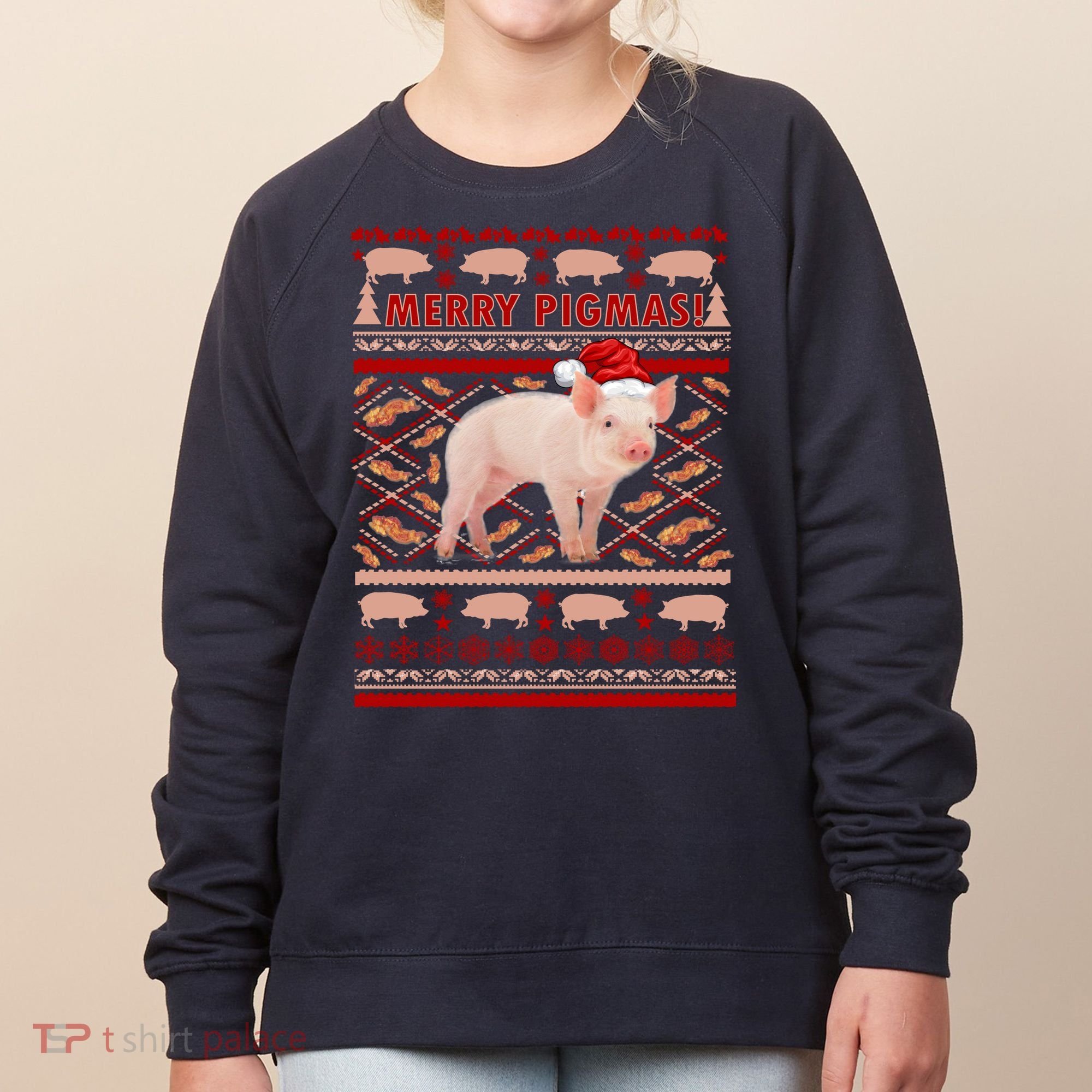 Merry Pigmas Christmas Pig Ugly Sweater Women's Sweatshirt