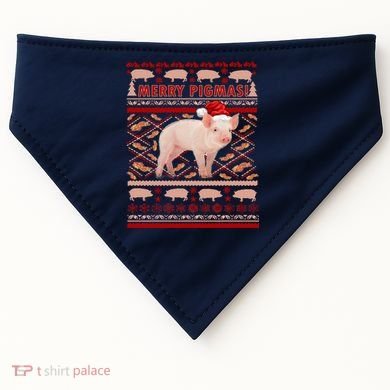 Merry Pigmas Christmas Pig Ugly Sweater USA-Made Doggie Bandana