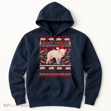 Merry Pigmas Christmas Pig Ugly Sweater Hoodie