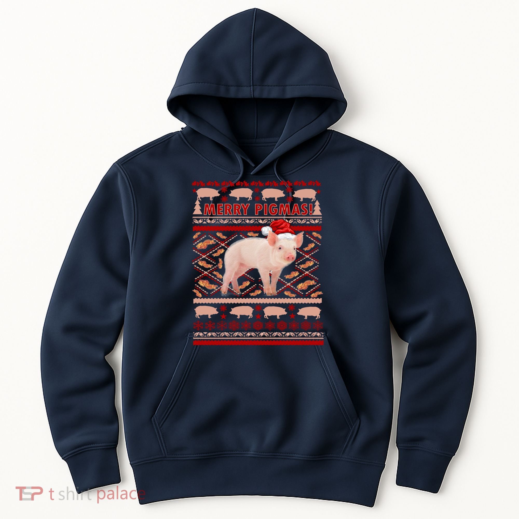 Merry Pigmas Christmas Pig Ugly Sweater Hoodie