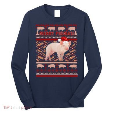 Merry Pigmas Christmas Pig Ugly Sweater Long Sleeve Shirt