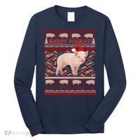 Merry Pigmas Christmas Pig Ugly Sweater Long Sleeve Shirt thumb 0