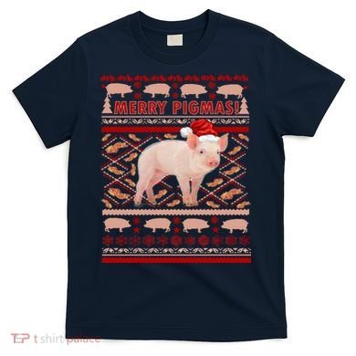 Merry Pigmas Christmas Pig Ugly Sweater T-Shirt
