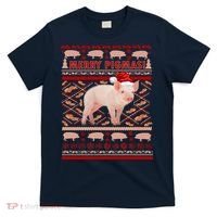 Merry Pigmas Christmas Pig Ugly Sweater T-Shirt thumb 0