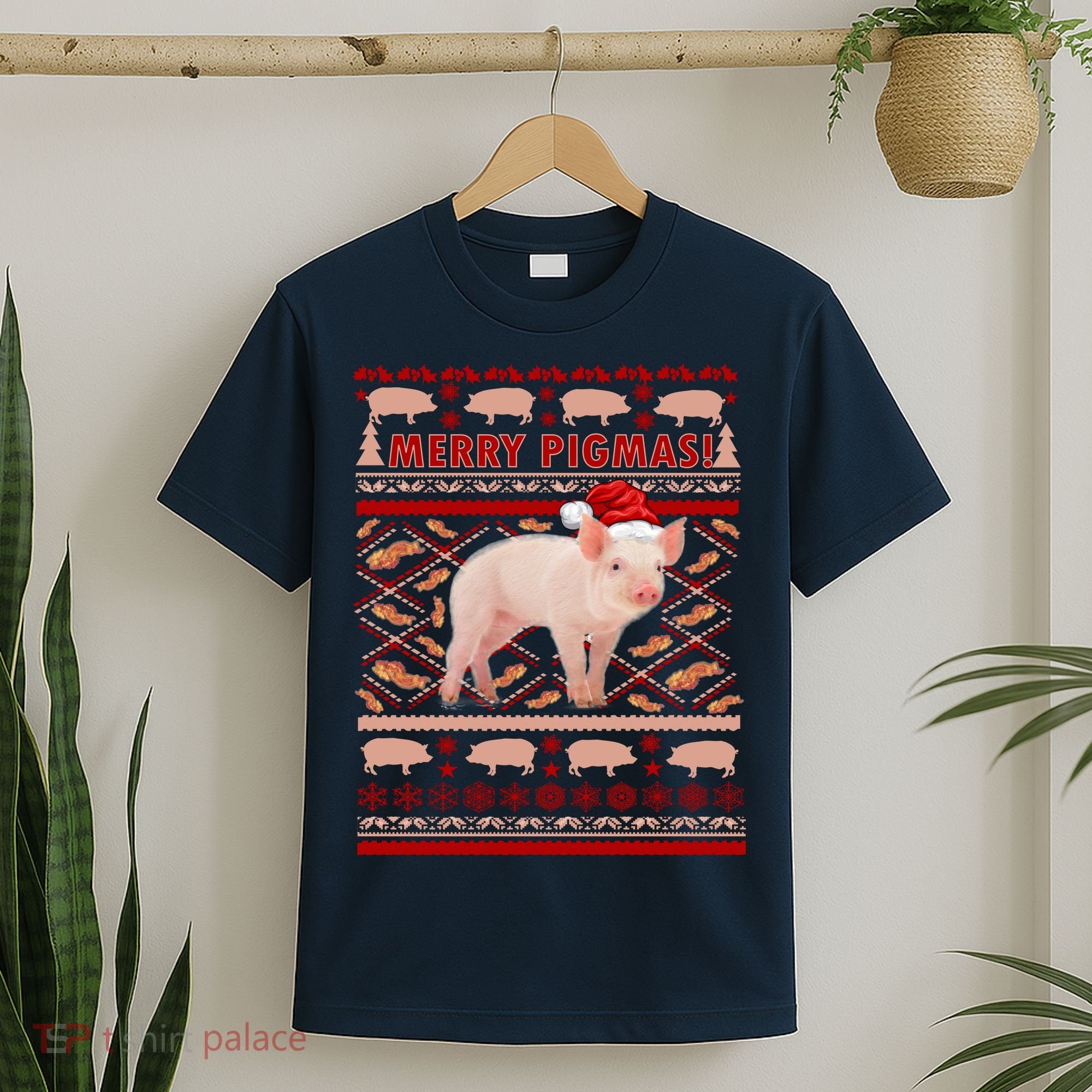 Merry Pigmas Christmas Pig Ugly Sweater T-Shirt