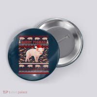 Merry Pigmas Christmas Pig Ugly Sweater Button thumb 0