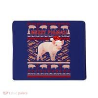 Merry Pigmas Christmas Pig Ugly Sweater Mousepad thumb 0