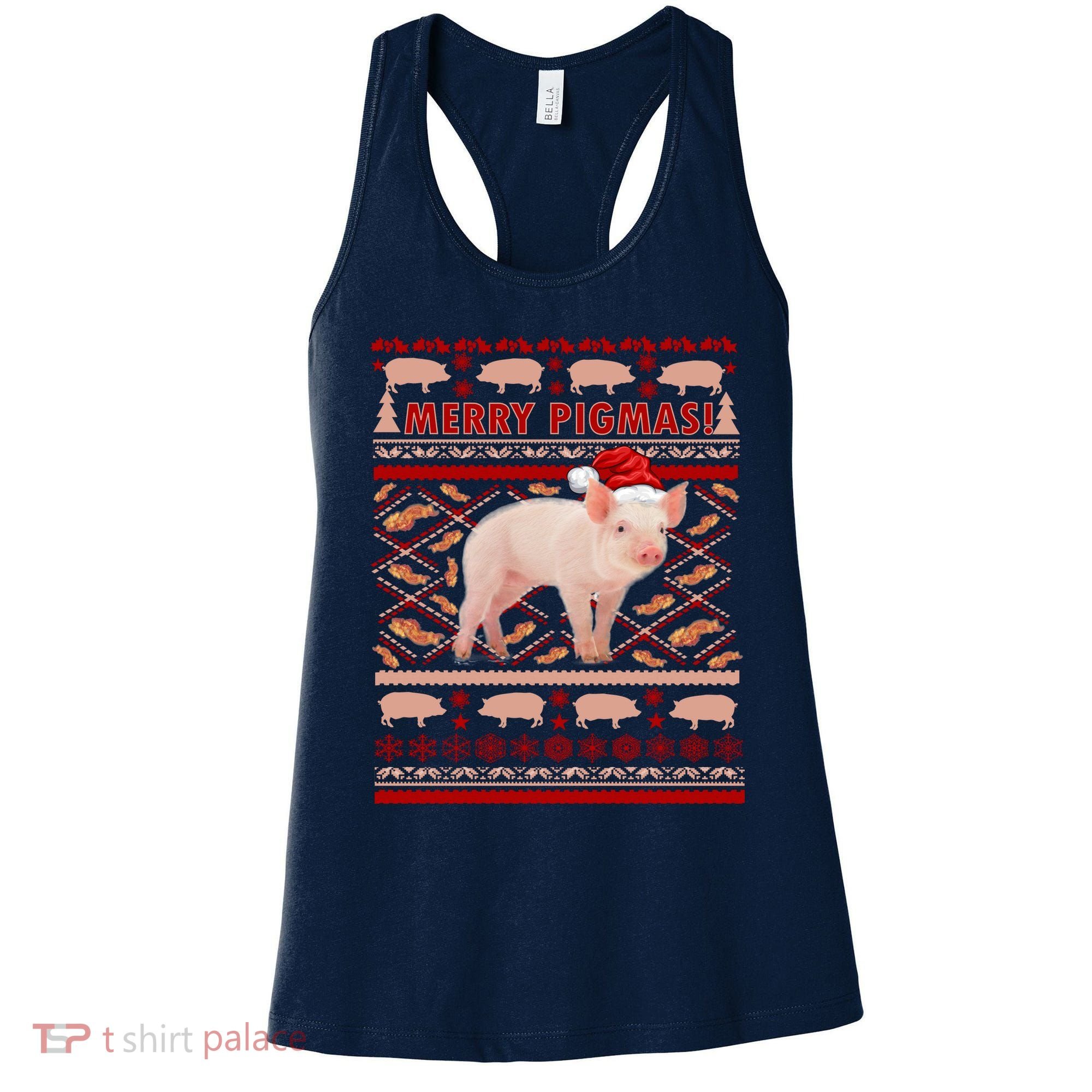Merry Pigmas Christmas Pig Ugly Sweater Women's Tank Top