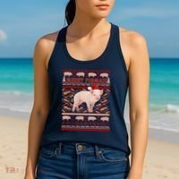 Merry Pigmas Christmas Pig Ugly Sweater Women's Tank Top thumb 2