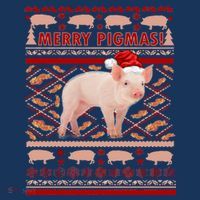 Merry Pigmas Christmas Pig Ugly Sweater Golf Towel thumb 3