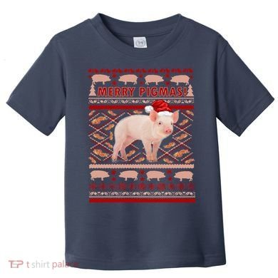 Merry Pigmas Christmas Pig Ugly Sweater Toddler T-Shirt