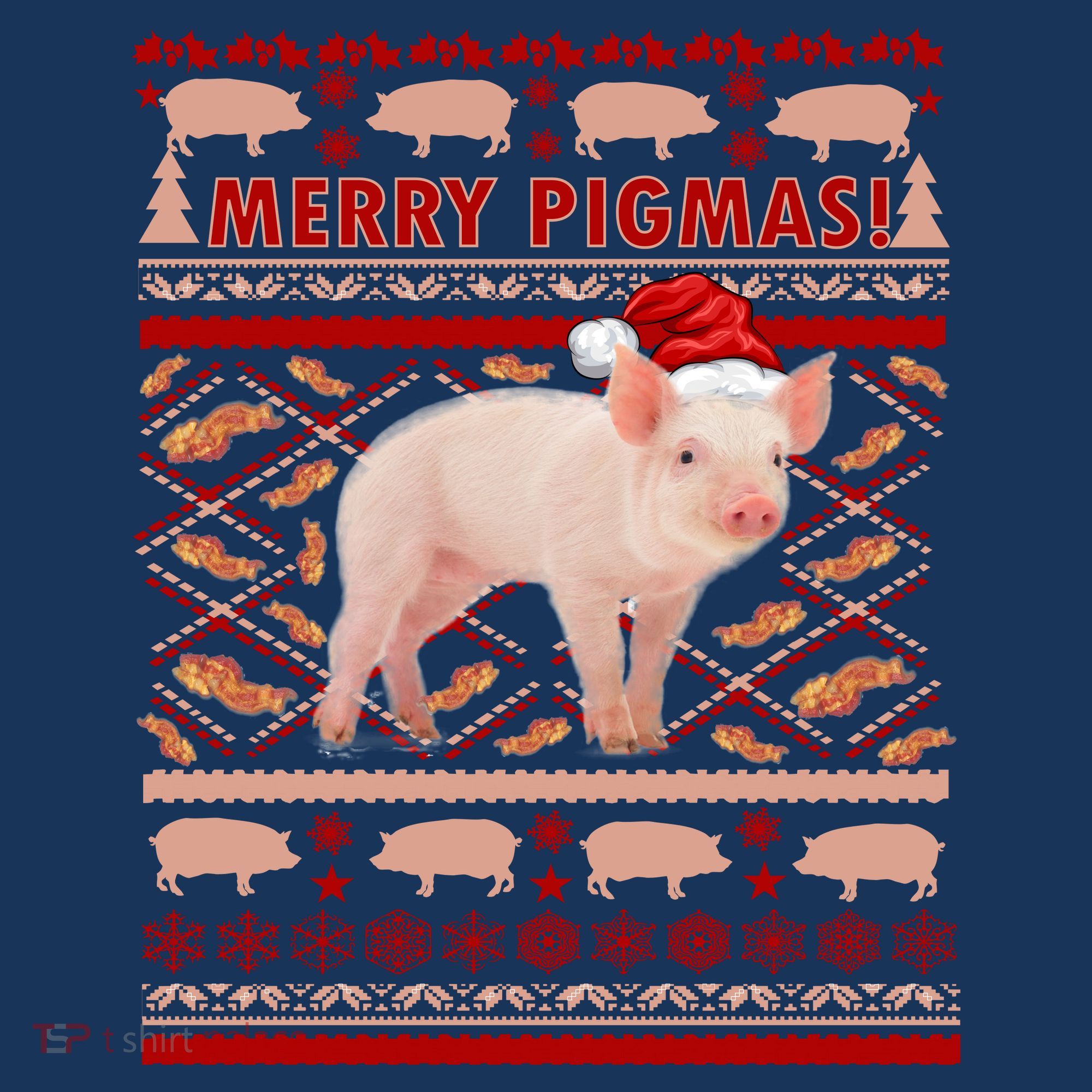 Merry Pigmas Christmas Pig Ugly Sweater Visor