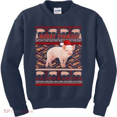 Merry Pigmas Christmas Pig Ugly Sweater Kids Sweatshirt