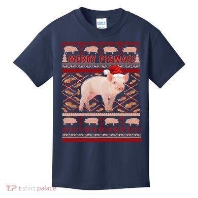Merry Pigmas Christmas Pig Ugly Sweater Kids T-Shirt