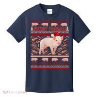 Merry Pigmas Christmas Pig Ugly Sweater Kids T-Shirt thumb 0