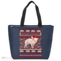 Merry Pigmas Christmas Pig Ugly Sweater Tote Bag thumb 0