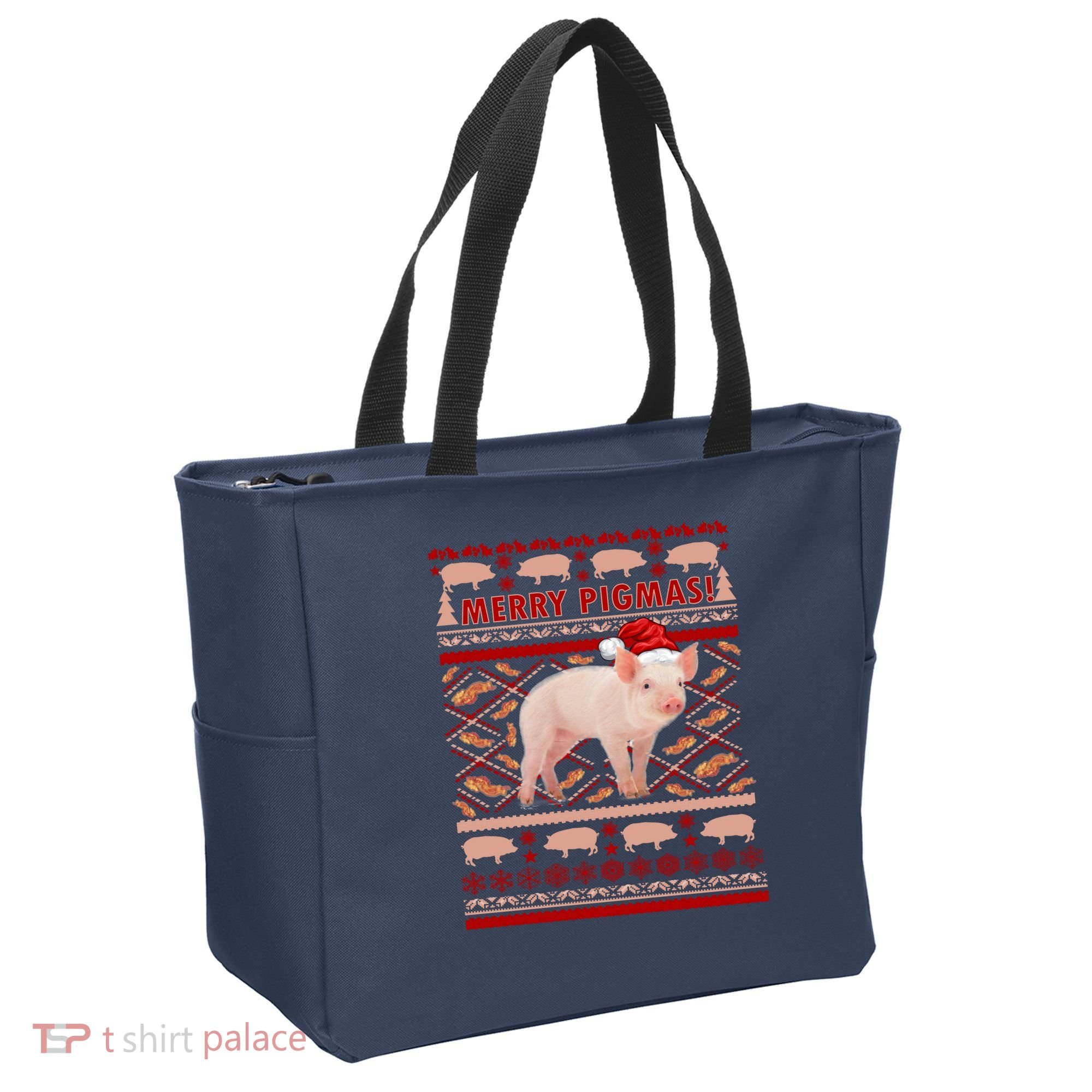 Merry Pigmas Christmas Pig Ugly Sweater Tote Bag