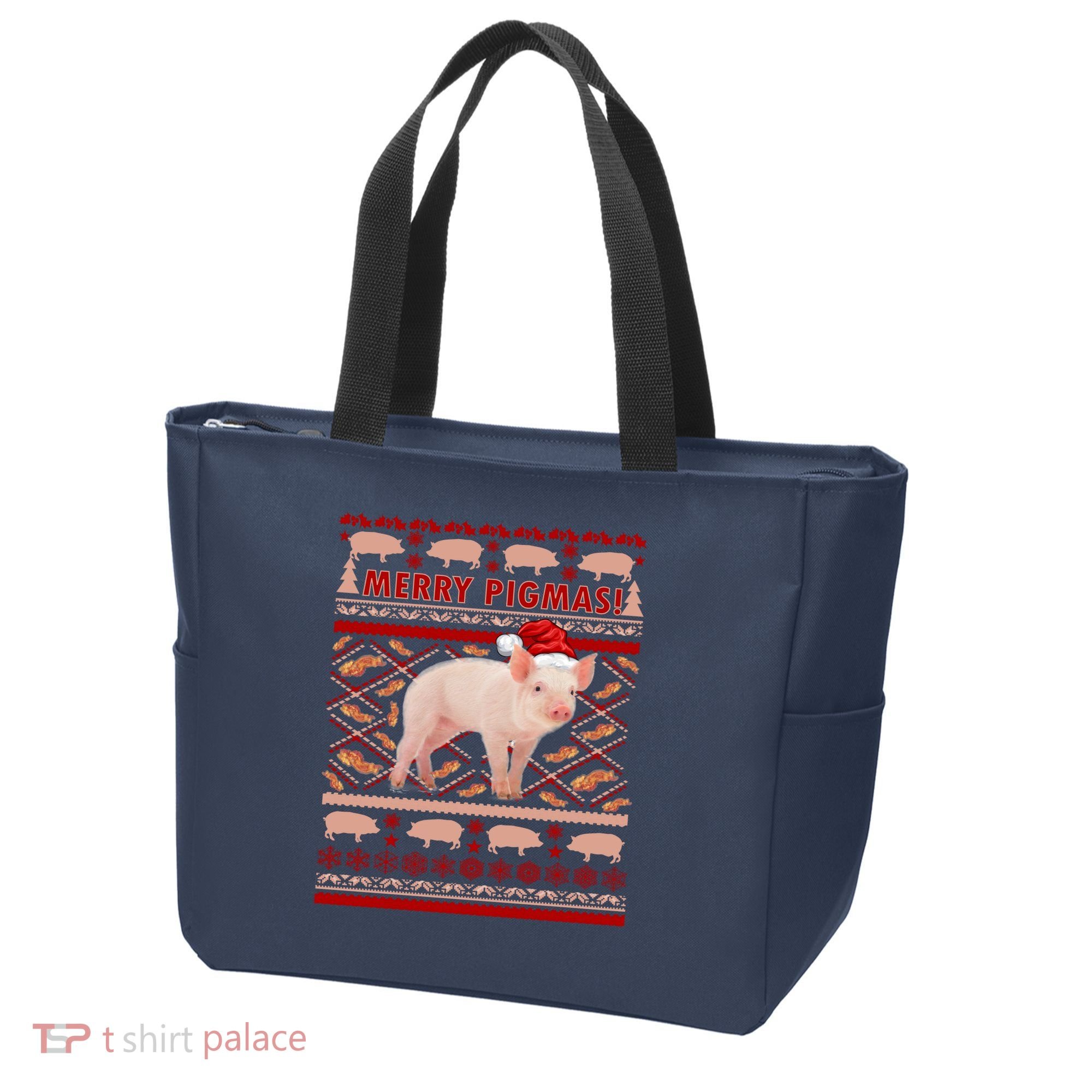 Merry Pigmas Christmas Pig Ugly Sweater Tote Bag