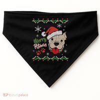 Merry Pitmas Ugly Christmas Sweater USA-Made Doggie Bandana thumb 0