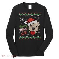 Merry Pitmas Ugly Christmas Sweater Long Sleeve Shirt thumb 0
