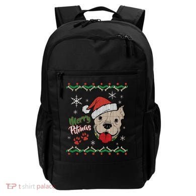 Merry Pitmas Ugly Christmas Sweater Backpack