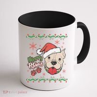 Merry Pitmas Ugly Christmas Sweater Coffee Mug thumb 1