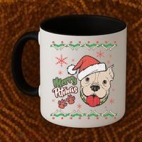 Merry Pitmas Ugly Christmas Sweater Coffee Mug thumb 2