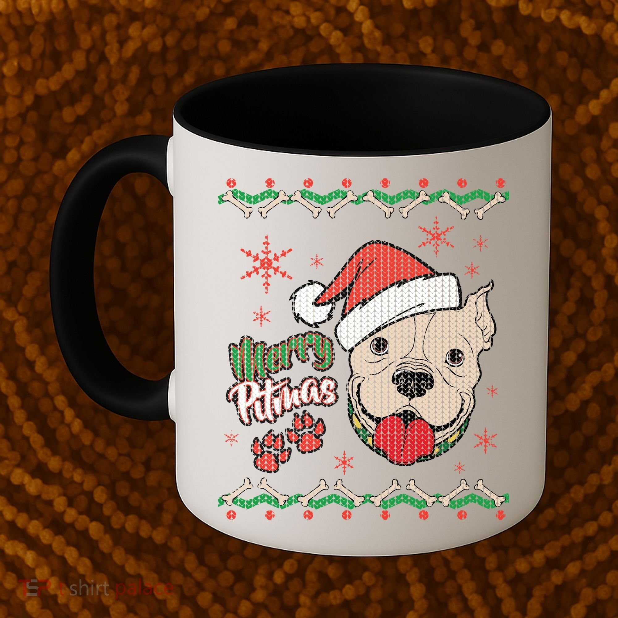 Merry Pitmas Ugly Christmas Sweater Coffee Mug