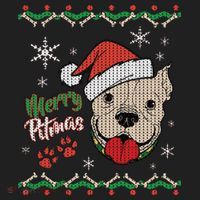 Merry Pitmas Ugly Christmas Sweater Beanie thumb 2