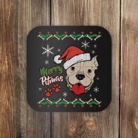 Merry Pitmas Ugly Christmas Sweater Coaster thumb 0