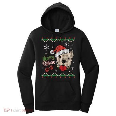 Merry Pitmas Ugly Christmas Sweater Women's Hoodie