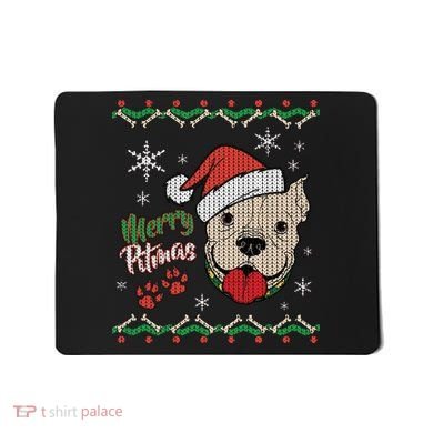 Merry Pitmas Ugly Christmas Sweater Mousepad