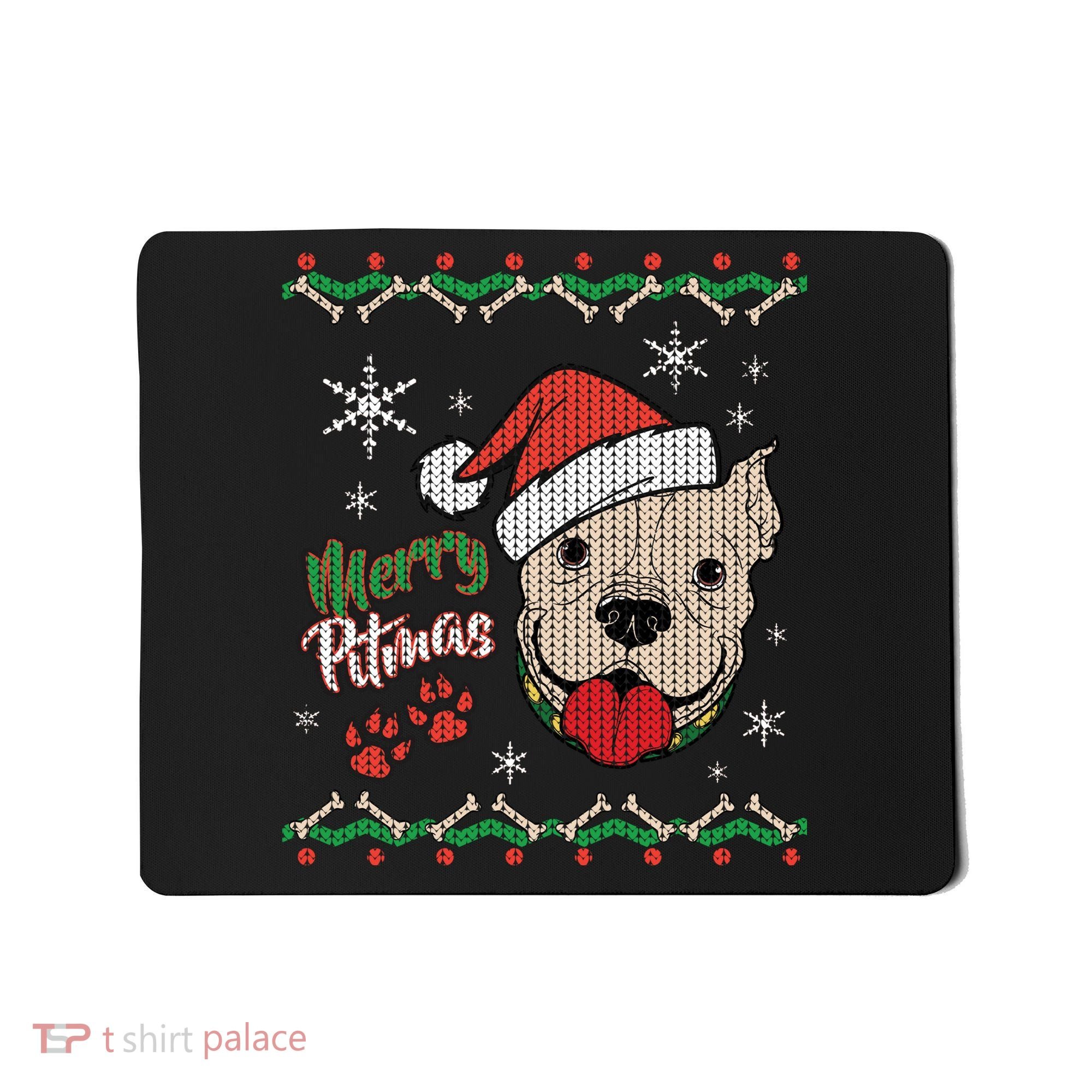 Merry Pitmas Ugly Christmas Sweater Mousepad