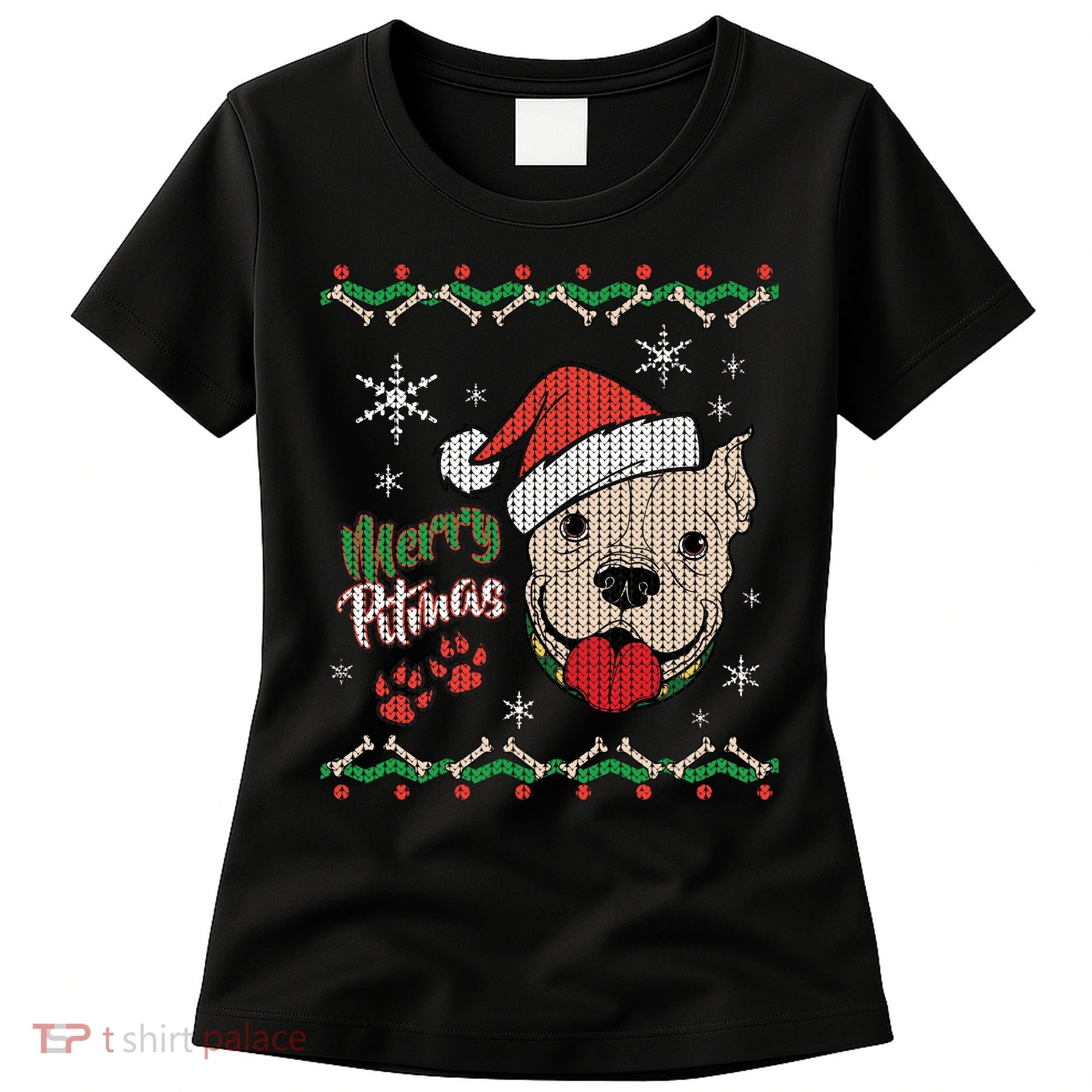 Merry Pitmas Ugly Christmas Sweater Women's T-Shirt