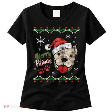 Merry Pitmas Ugly Christmas Sweater Women's T-Shirt