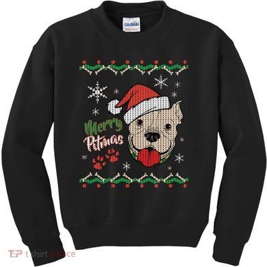 Merry Pitmas Ugly Christmas Sweater Kids Sweatshirt