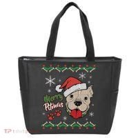 Merry Pitmas Ugly Christmas Sweater Tote Bag thumb 0