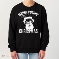 Merry Puggin Christmas Pug Women's Sweatshirt thumb 0