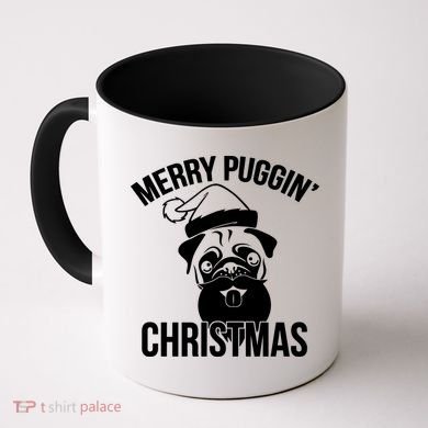 Merry Puggin Christmas Pug Coffee Mug