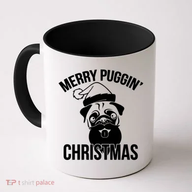 Merry Puggin Christmas Pug Coffee Mug