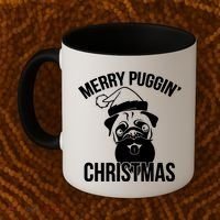 Merry Puggin Christmas Pug Coffee Mug thumb 2