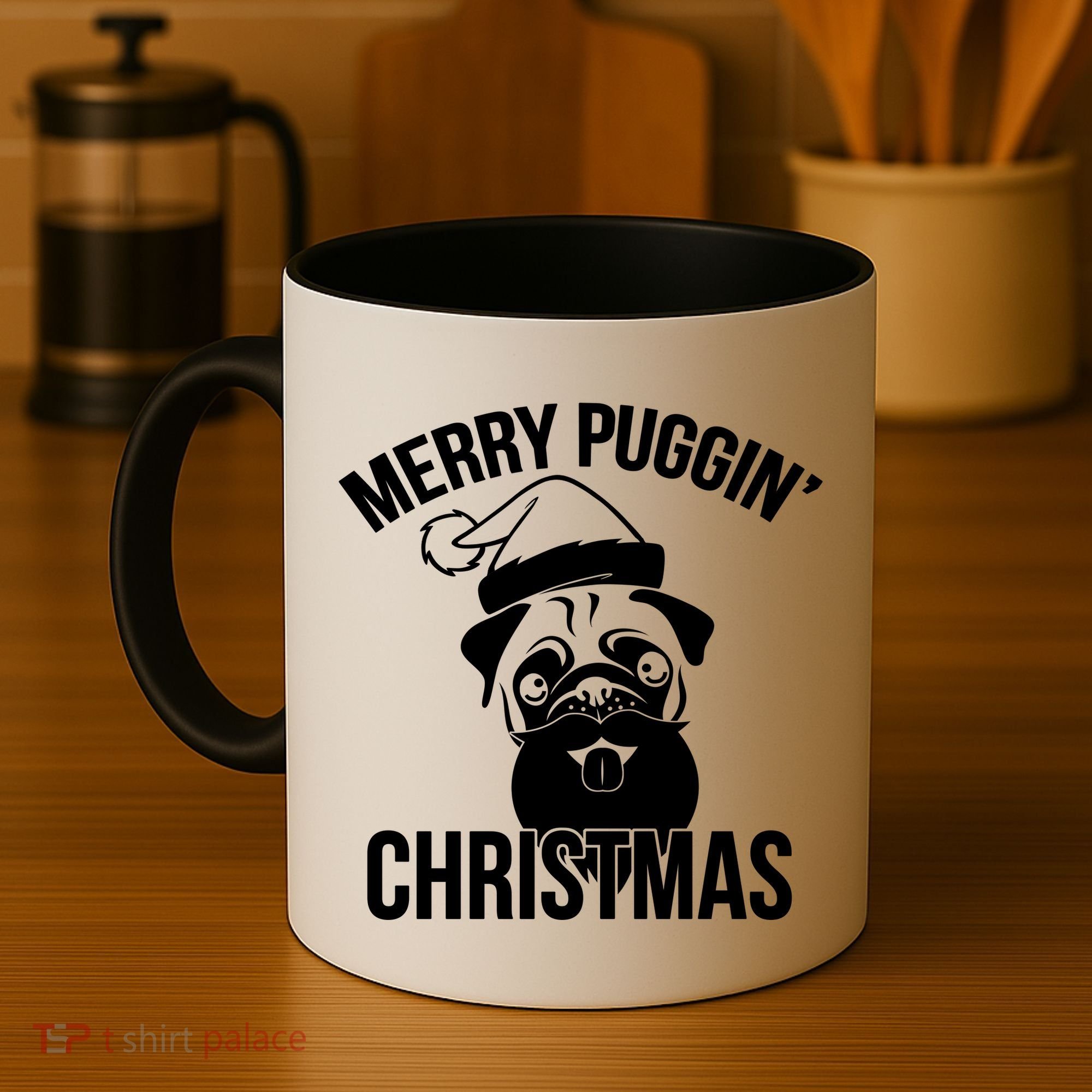 Merry Puggin Christmas Pug Coffee Mug
