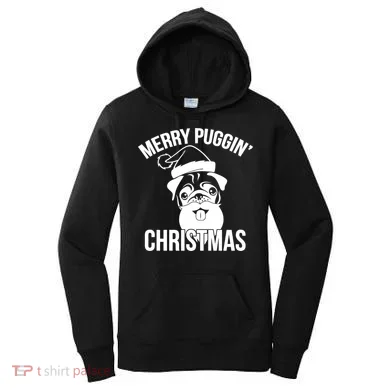 Merry Puggin Christmas Pug Women's Hoodie