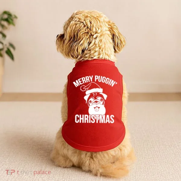 Merry Puggin Christmas Pug Doggie Tank
