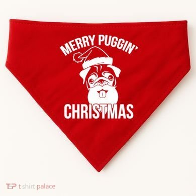 Merry Puggin Christmas Pug USA-Made Doggie Bandana