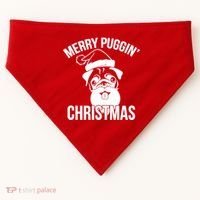 Merry Puggin Christmas Pug USA-Made Doggie Bandana thumb 0