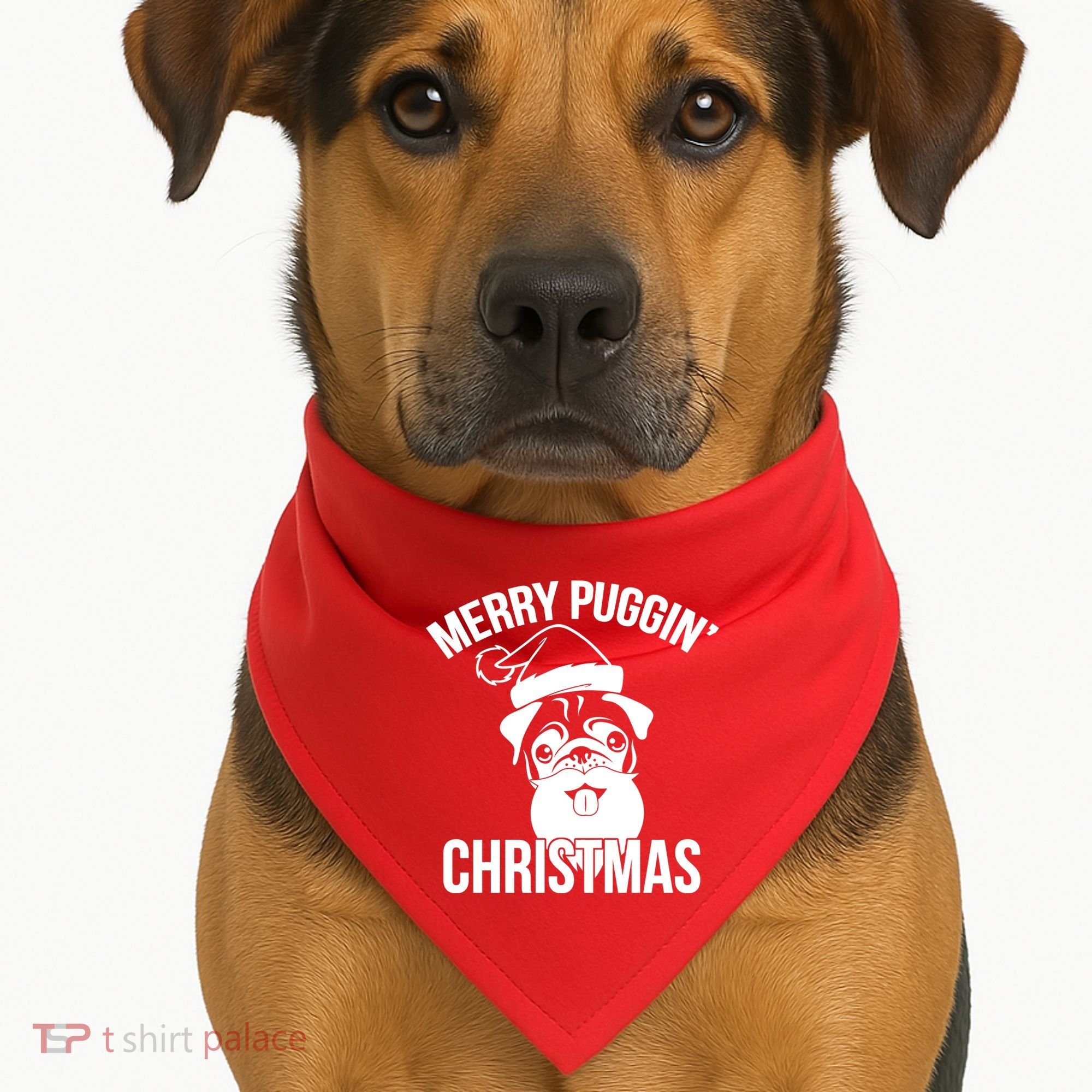 Merry Puggin Christmas Pug USA-Made Doggie Bandana